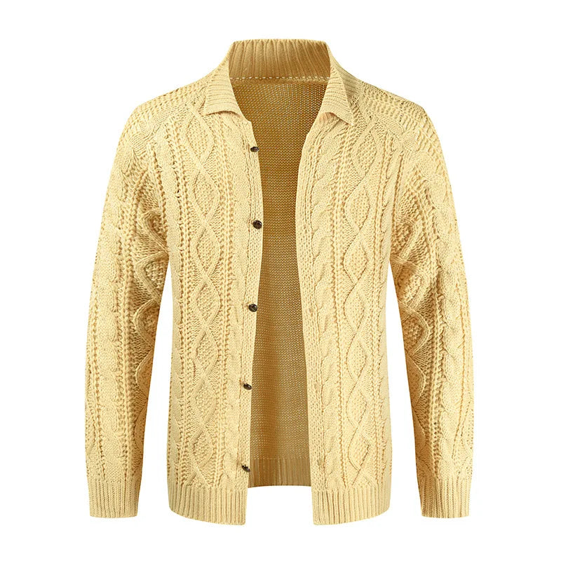 Herren Herbst Jacke Übergangsjacke Sweatjacke Sweater Strickjacke mit Zopfmuster