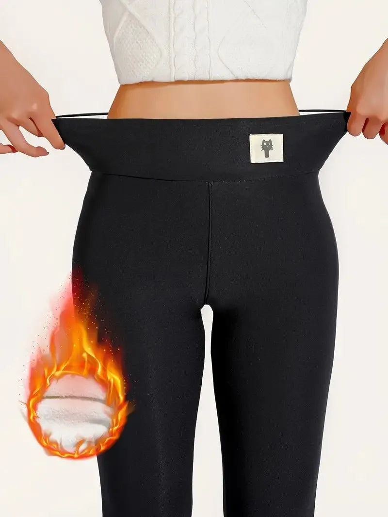 Frauen Hose Winter Leggins Warm Thermohose Innenfleece Blickdichte Strumpfhose