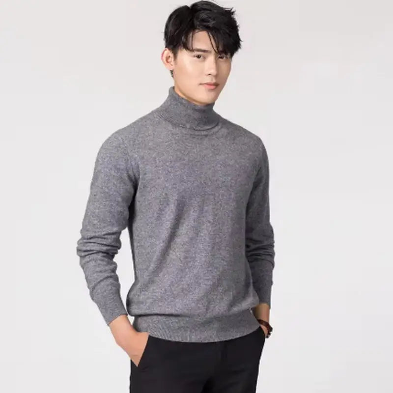 Herren Rollkragen Pullover Sweatshirt Leichter Pulli Sweater Shirt Langarmshirt