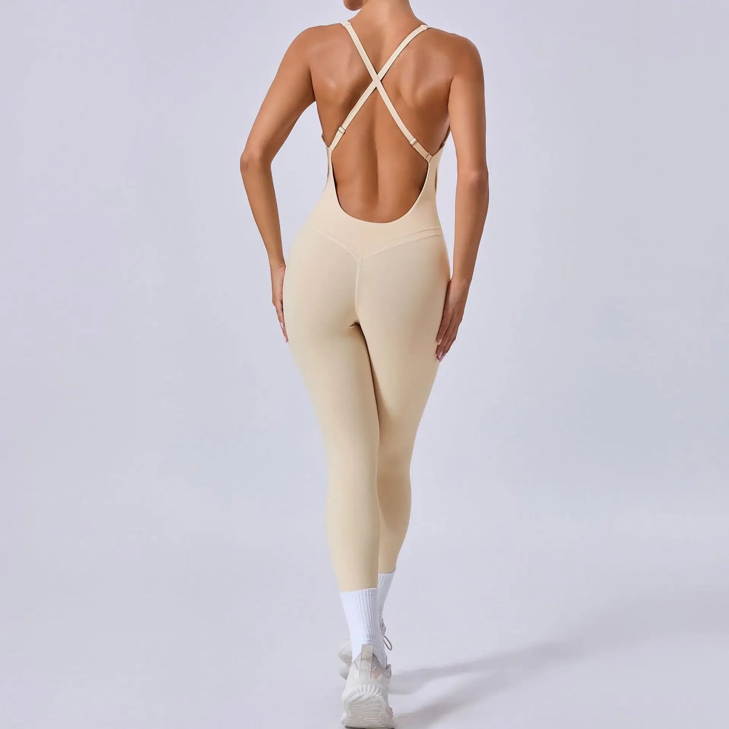 Tuta intera Sportiva Donna Rompers Pantaloni Yoga Palestra Sexy Jumpsuit Tutina