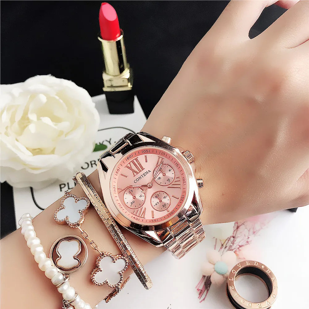 Damen Armbanduhr Fashion Luxus Quartz Armband Uhr Chronograph Business Schmuck