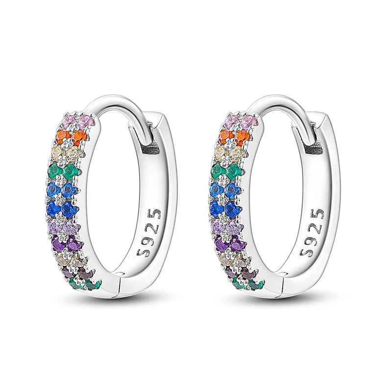 Creolen 925 Silber Ohrringe Zirkonia | Hypoallergen | Luxus Ohrstecker Geschenk