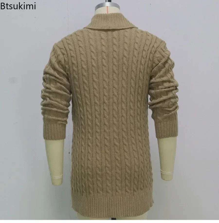 Herren Herbst Jacke Übergangsjacke Sweatjacke Sweater Strickjacke mit Zopfmuster
