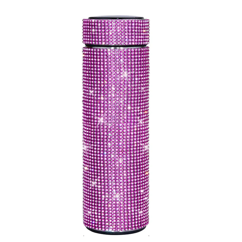 Thermosflasche Edelstahl Isolierflasche Trinkflasche Strass Sportflasche 500ml