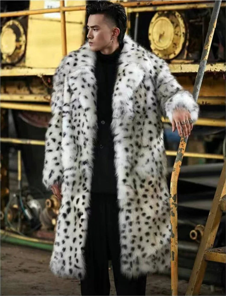 Herren Wintermantel Pelzmantel Kunstpelzmantel Herrenmantel Kunstpelz Mantel