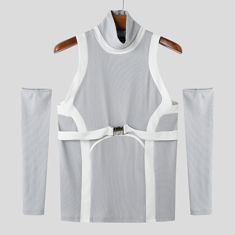Fetisch Fashion Männer Oberteil Sexy Shirt Herren Body Hemd Transparent Clubwear