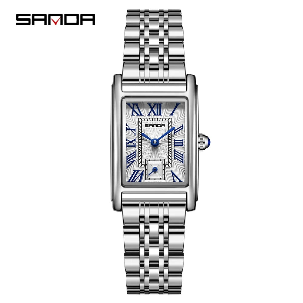 Damen Armbanduhr Armband Uhren Luxus Quarz Uhr Silber Gold Business Quarzuhr