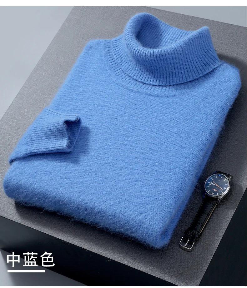 Herren Rollkragen Pullover Sweatshirt Langarm Pulli Sweater Shirt 100% Kaschmir
