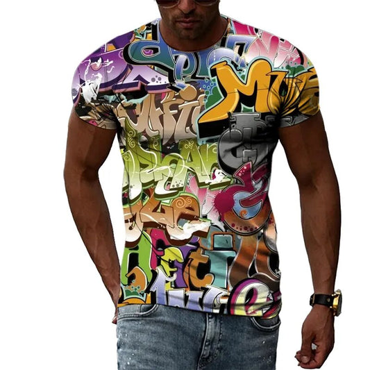 Herren Fashion Vintage 3D T-Shirt Rundhals Unisex Sommer Streetwear