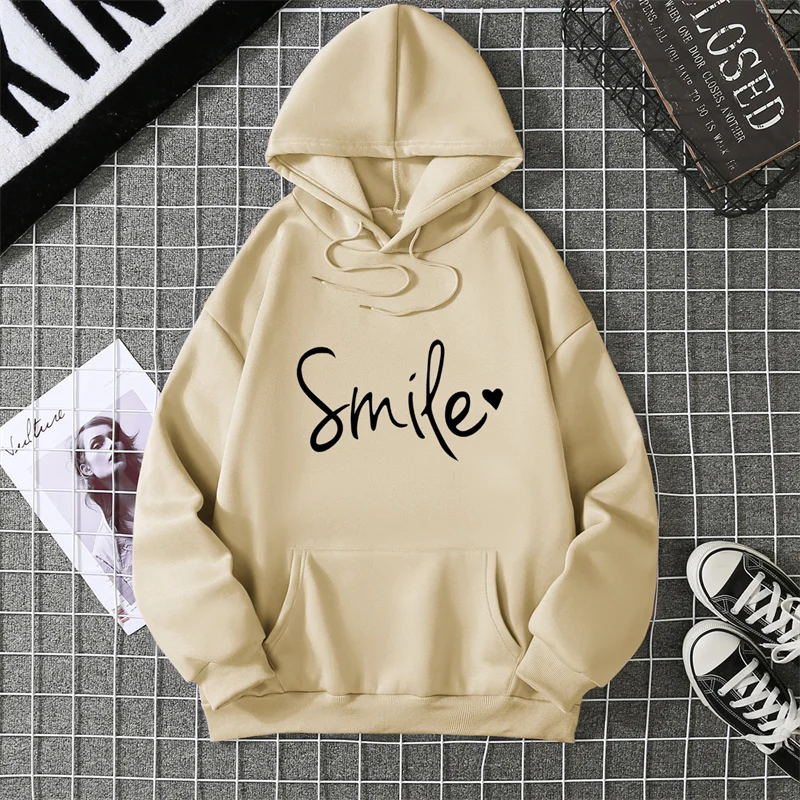 Smile Kapuzenpullover Sweatshirt Fleece Hoodie Pulli Damen Kapuzenpulli Shirt