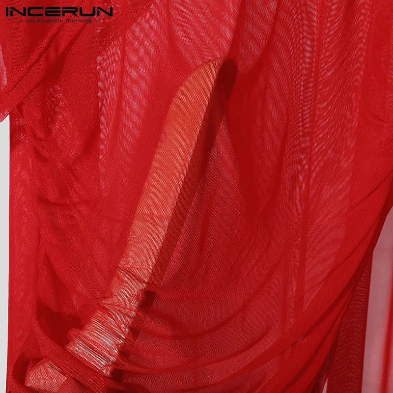 Fetisch Fashion Männer Oberteil Sexy Shirt Herren Body Hemd Transparent Clubwear