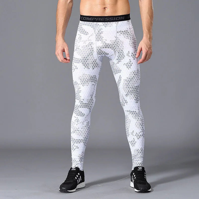 Pantaloni a Compressione da Uomo Leggings Calcio Corsa Palestra Leggins Calza