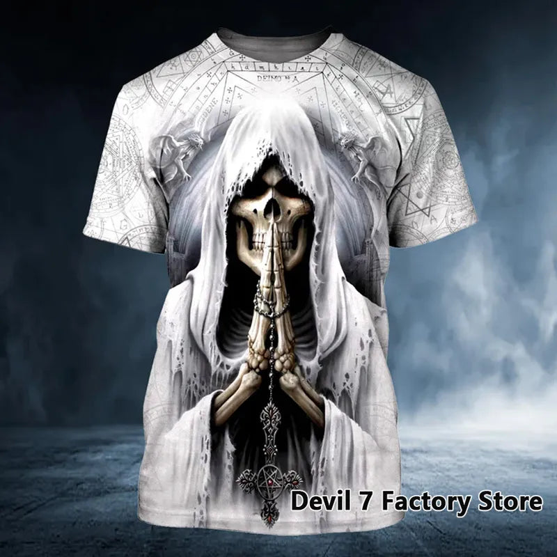 Herren Fashion Vintage 3D T-Shirt Rundhals Unisex Sommer Streetwear Oversized