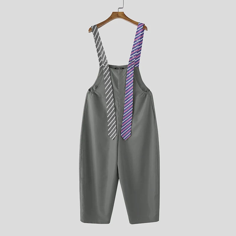 Männer Latzhose Hose Harems Pumphosen Pluderhosen Jogger Overalls Streetwear