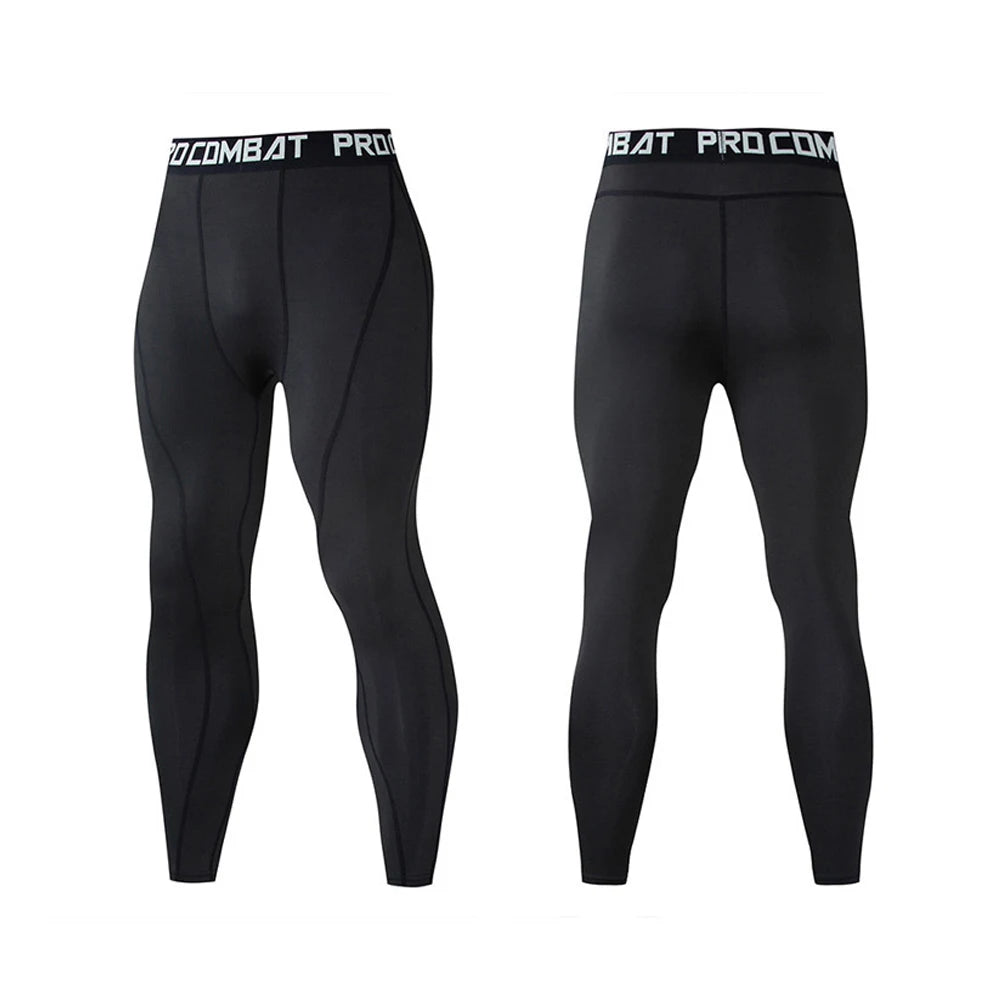 Pantaloni a Compressione da Uomo Leggings Calcio Corsa Palestra Leggins Calza