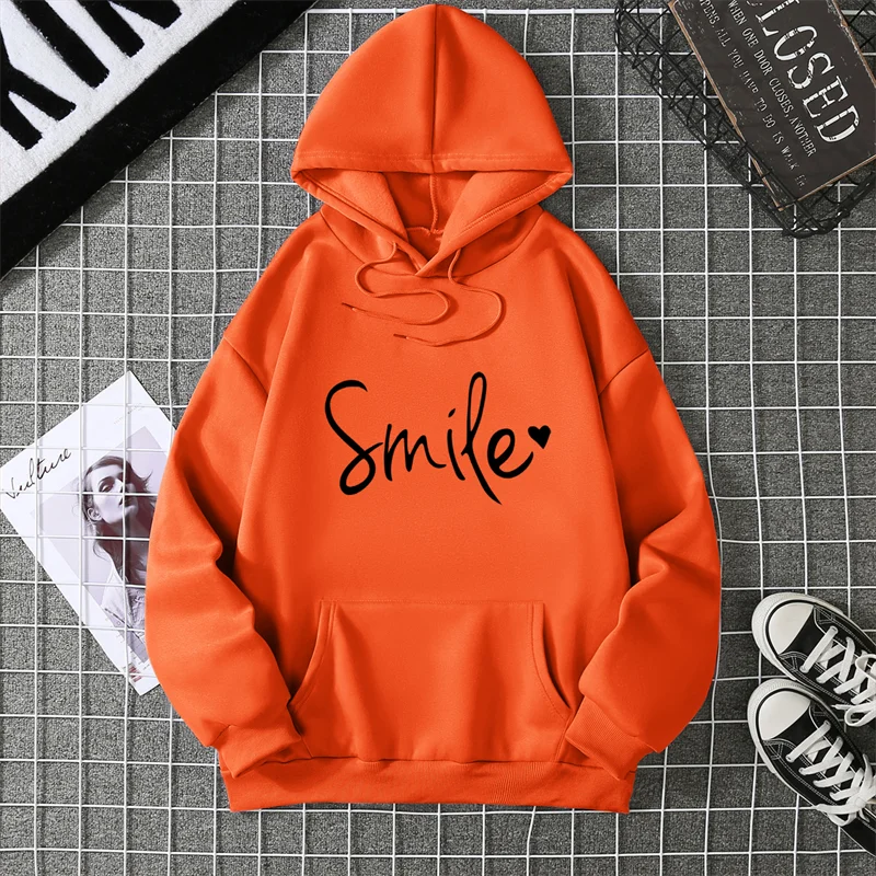 Smile Kapuzenpullover Sweatshirt Fleece Hoodie Pulli Damen Kapuzenpulli Shirt