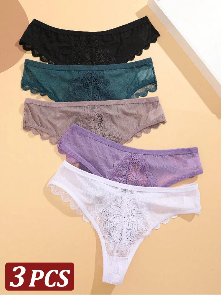 3Stk Frauen Tanga String Höschen Sexy Schlüpfer Slip Dessous Unterwäsche Panties