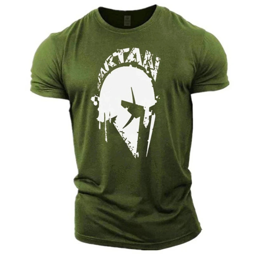 GYM Shirt Sport T-Shirt Herren Fitness Sportswear Streetwear Sparta Helm Top