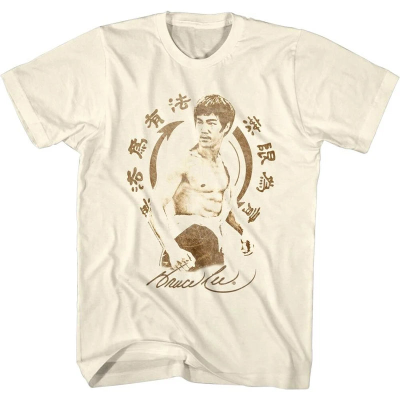 Herren Fashion Vintage Jeet Kune Do Kung Fu T-Shirt Rundhals Unisex Streetwear
