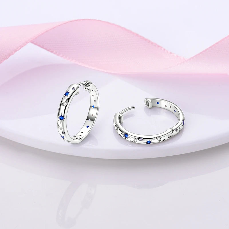 Creolen 925 Silber Ohrringe Zirkonia | Hypoallergen | Luxus Ohrstecker Geschenk