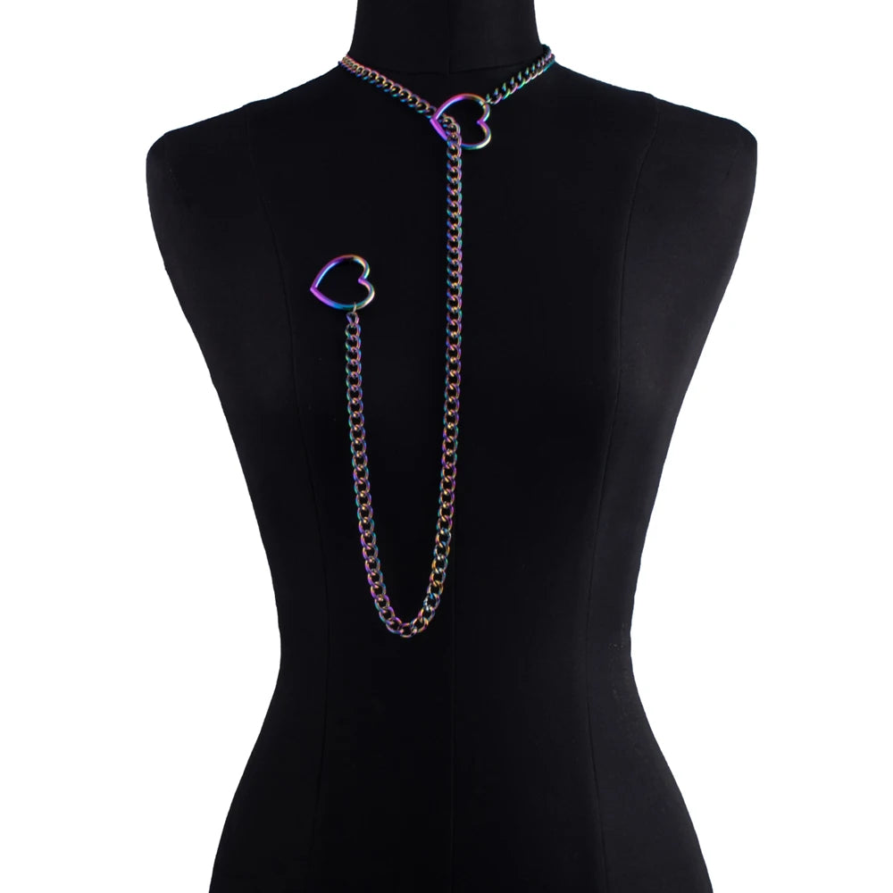 Sexy Halsband Harness Kette BH Gürtel  Punk Goth Frauen Bdsm Bondage Chocker