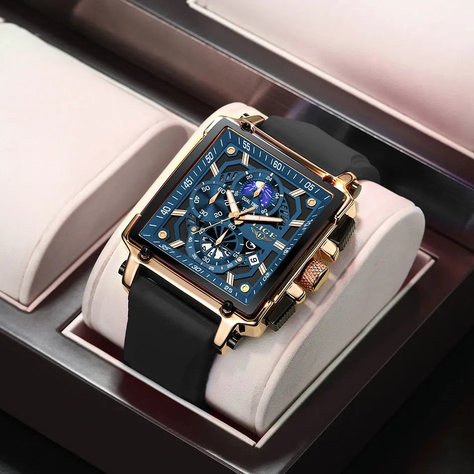 Orologio Uomo Quarzo Acciaio Inossidabile Orologio digitale Cronografo sportivo