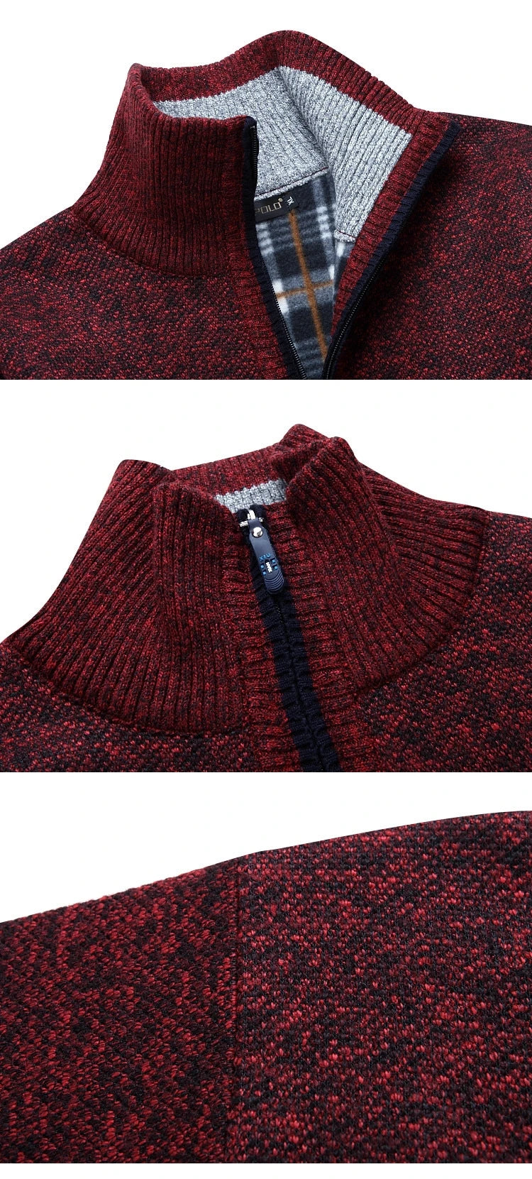 Herren Pullover Sweatshirt Troyer Pulli Sweater Stehkragen Zipper Langarmpulli