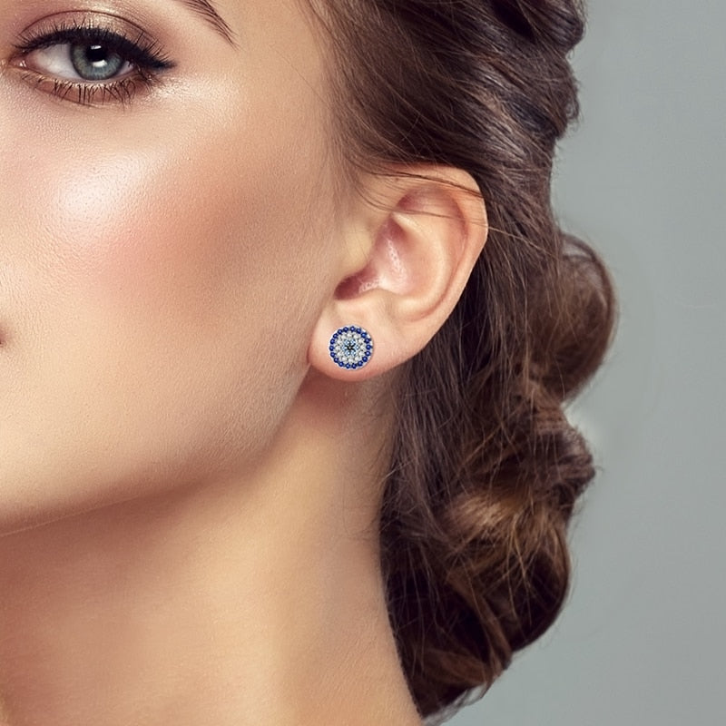 1 Paar Creolen aus 925 sterling Silber Ohrringe Ohrschmuck Zirkonia Ohrstecker