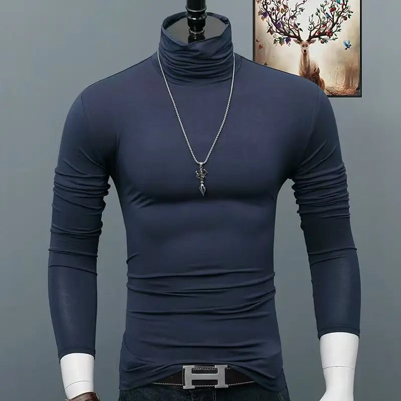 Herren Rollkragen Pullover Sweatshirt Leichter Pulli Sweater Shirt Langarmshirt