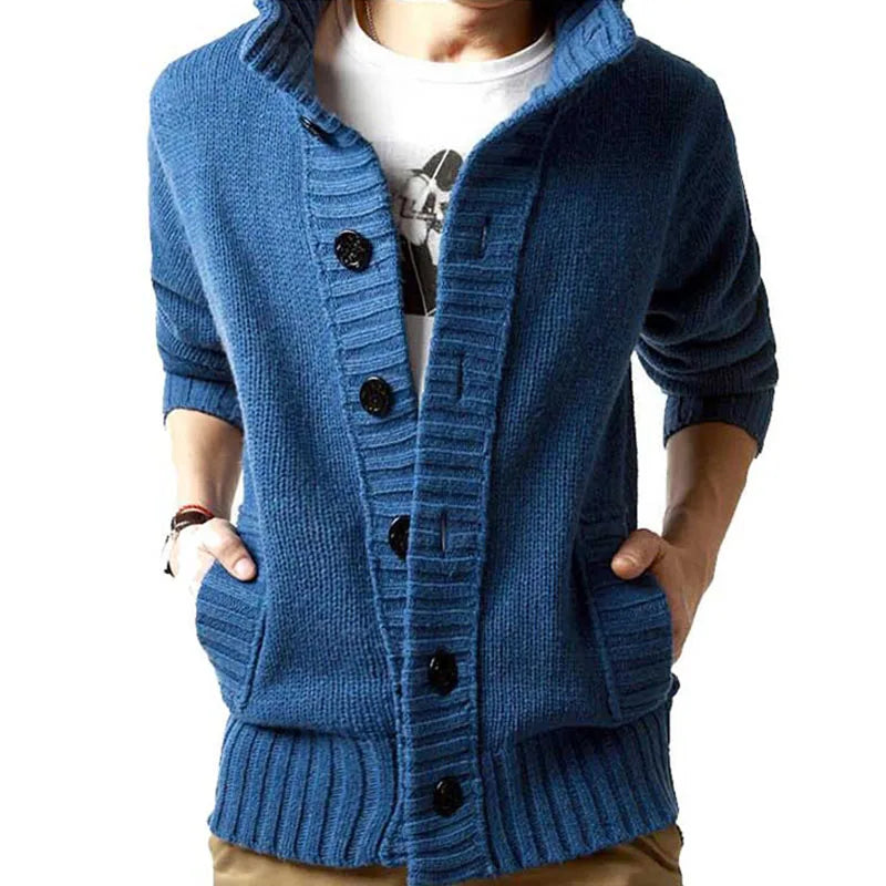 Herren Herbst Jacke Übergangsjacke Sweatjacke Sweater Strickjacke mit Zopfmuster