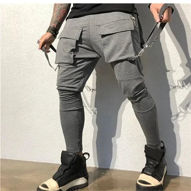 Herren Sporthose Jogger Jogginghose Sweatpants Trainingshose Cargo Hose mit Zip