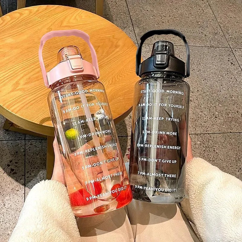 2L Trinkflasche Sportflasche Tritan Wasserflasche Getränkeflasche BPA-frei