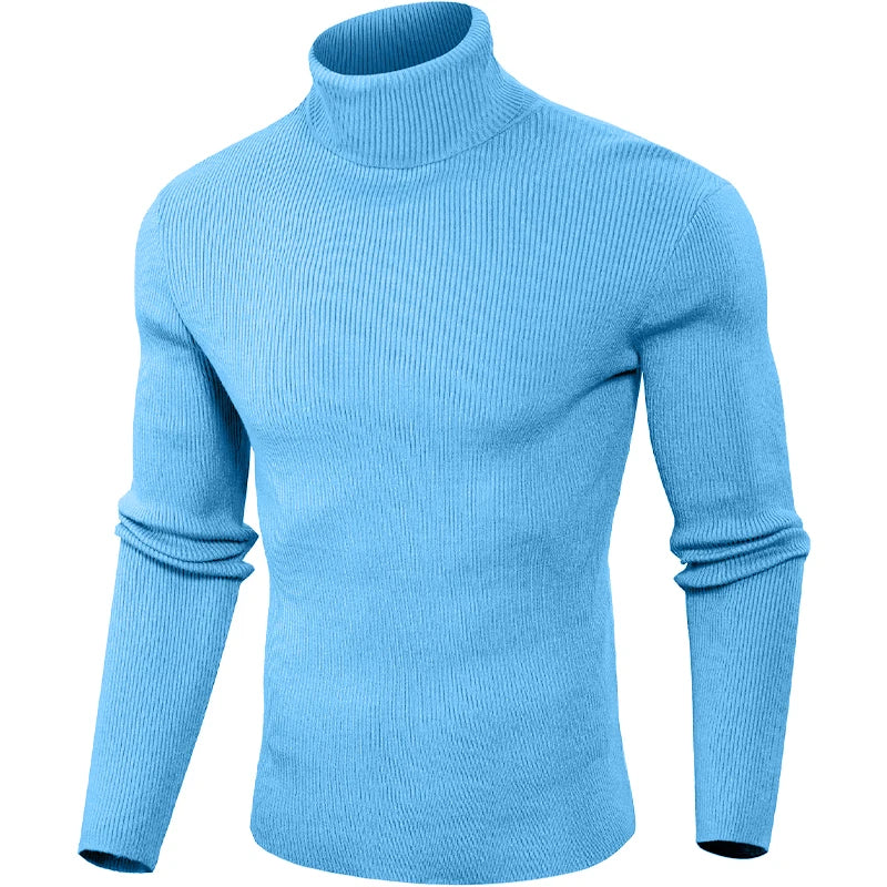 Herren Rollkragen Pullover Sweatshirt Leichter Pulli Sweater Shirt Langarmshirt