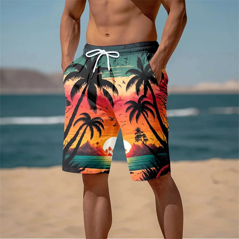 Hawaii-Badehose Herren Badeshort Kurzehose Shorts Schwimmhose 100% Polyester