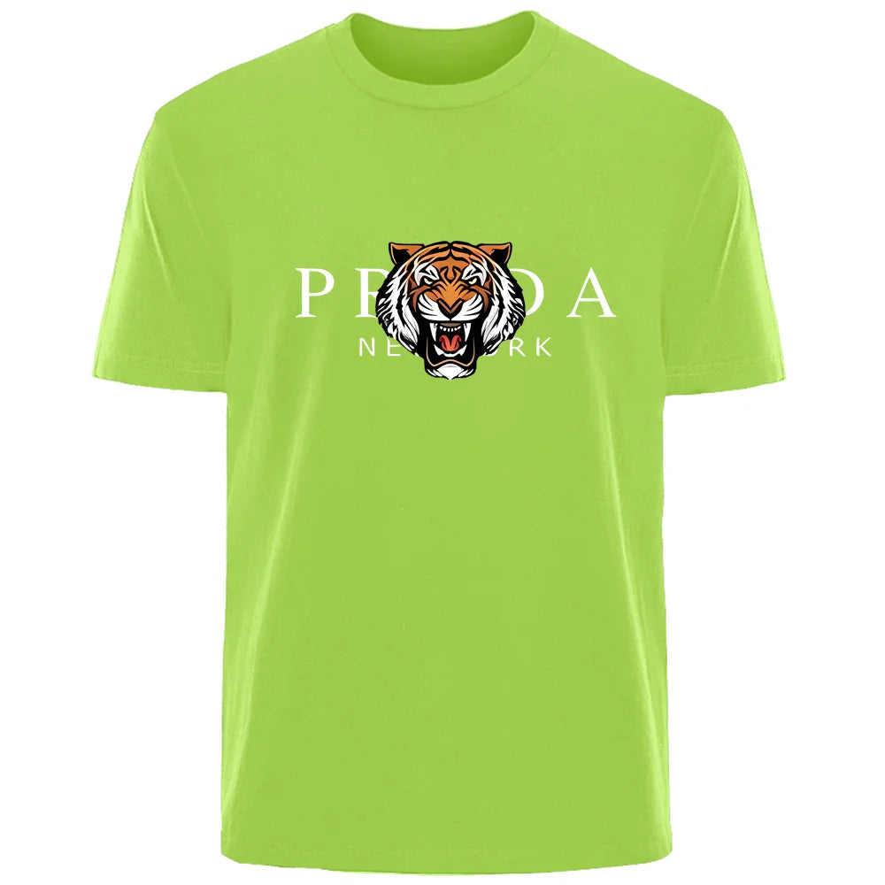 Männer T-Shirt Tiger Herrenmode Shirts Hemden Streetwear 100% Baumwolle Tank Top