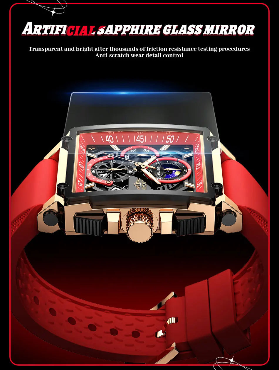 Orologio Uomo Quarzo Acciaio Inossidabile Orologio digitale Cronografo sportivo