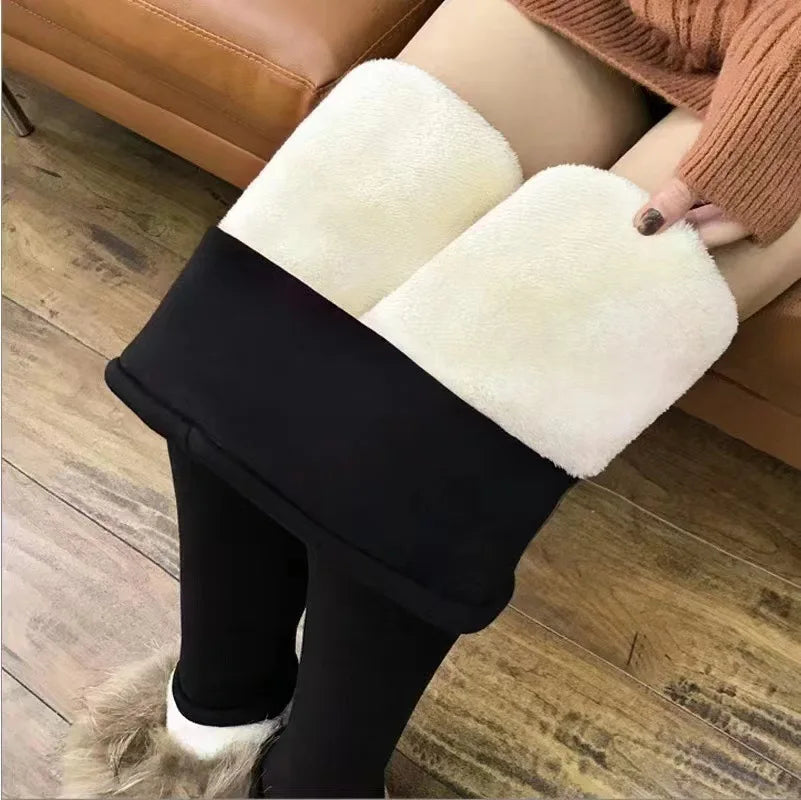 Frauen Hose Winter Leggins Warm Thermohose Innenfleece Blickdichte Strumpfhose