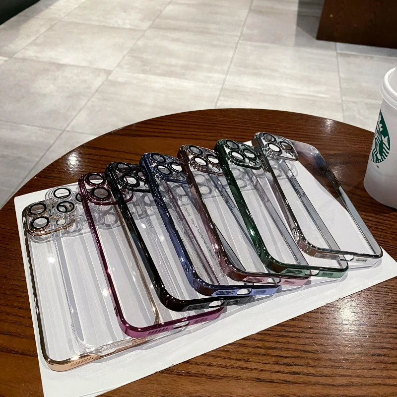 Klare Hülle IPhone 13 14 15 Pro Max Handy Case Tasche Cove Schutzhülle Silikon