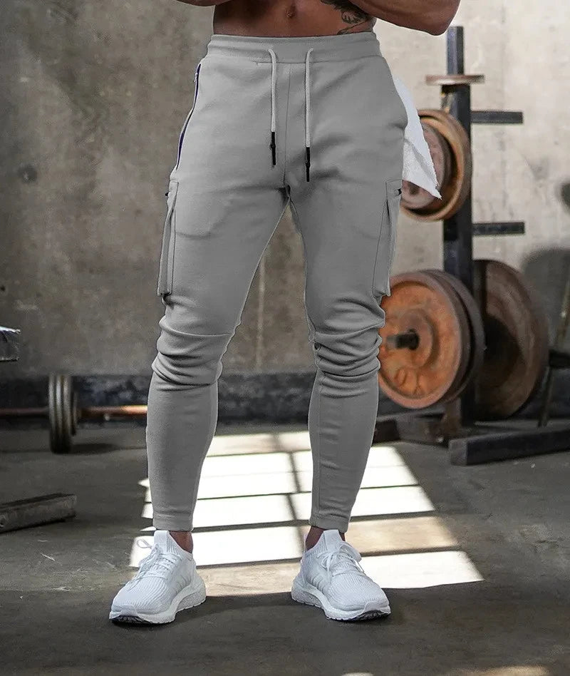 Herren Sporthose Jogger Jogginghose Sweatpants Trainingshose Cargo Hose mit Zip