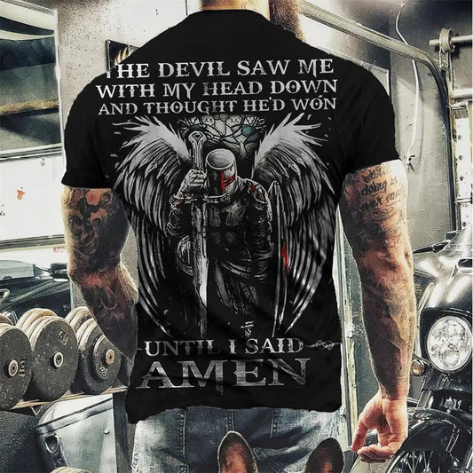 Herren Fashion Vintage 3D T-Shirt Rundhals Unisex Sommer Sparta Streetwear
