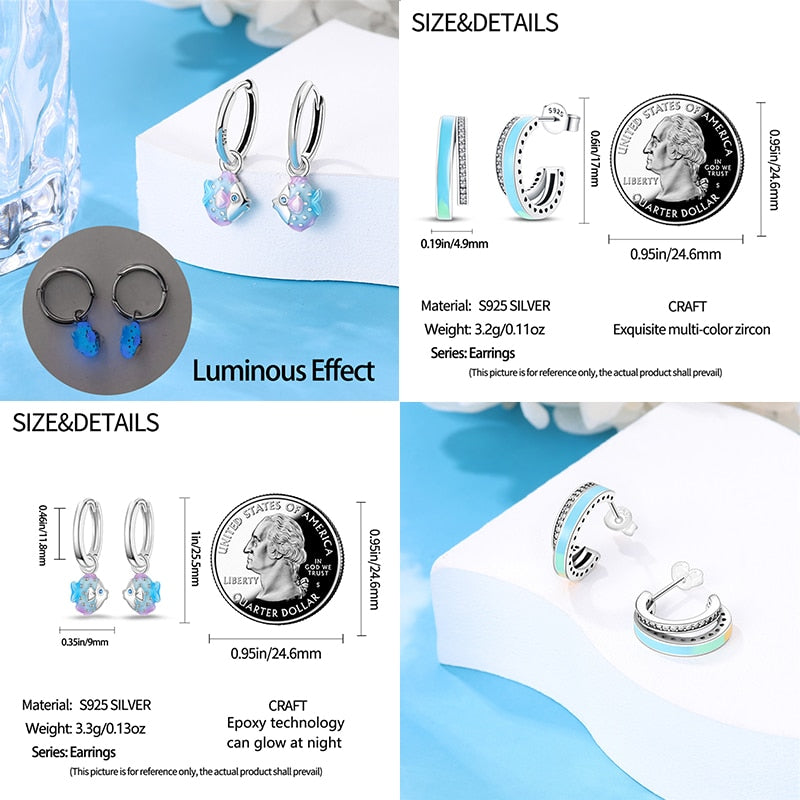 1 Paar Creolen aus 925 sterling Silber Schwarz Ohrringe Zirkonia Ohrstecker