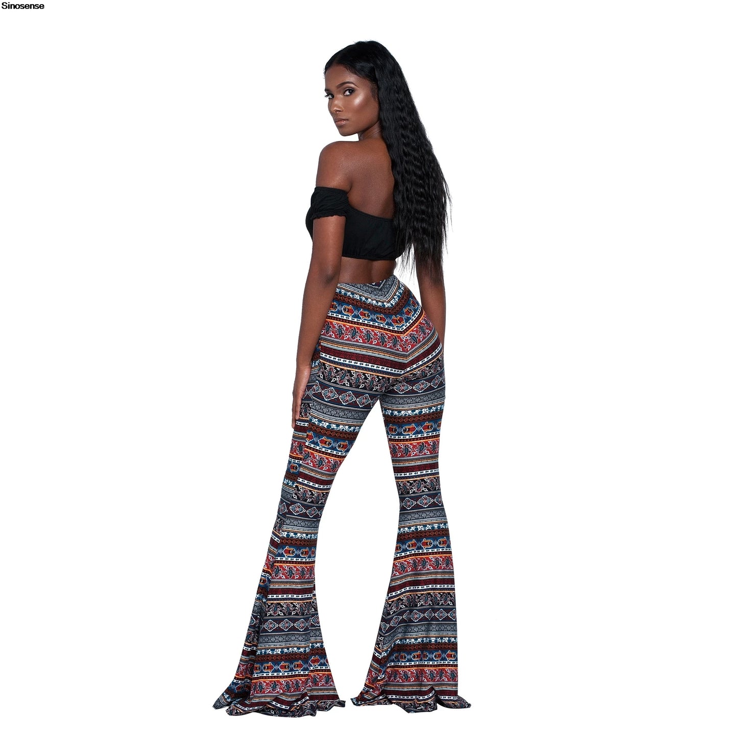 Pantaloni Yoga donna a gamba larga Leggins Svasati Sportivi Fitness Tuta Retro