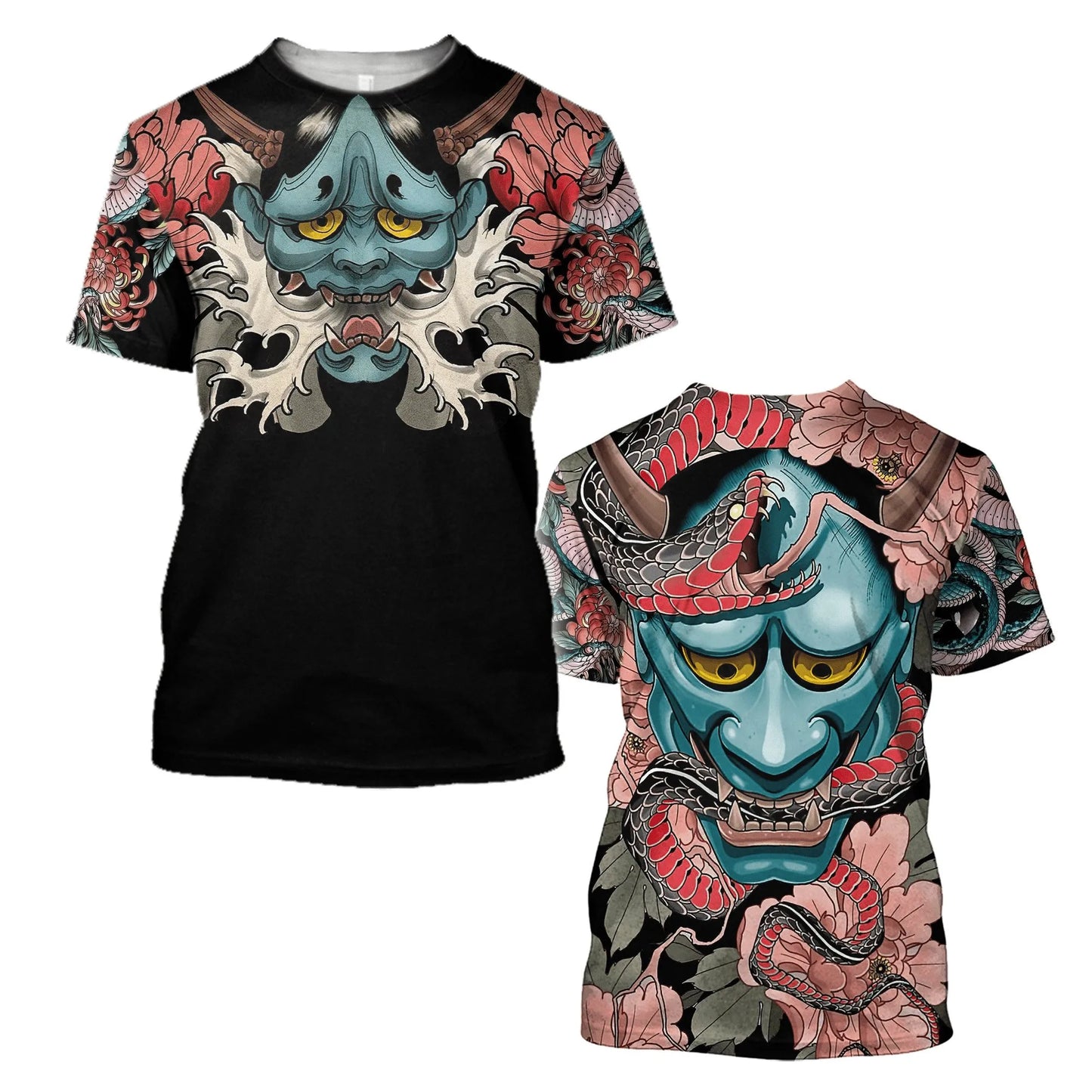 Herren Samurai Oversized 3D T-Shirt Rundhals Unisex Sommer Streetwear