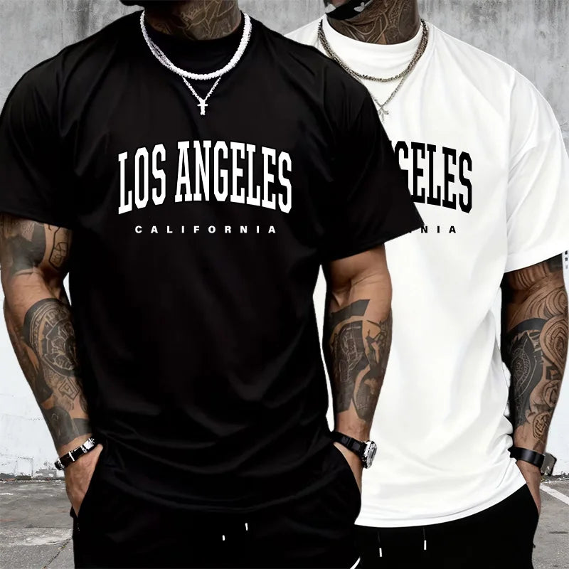 Herren T-Shirt Los Angeles Shirt Rundhals Streetwear Tank Top Hemd Polohemd