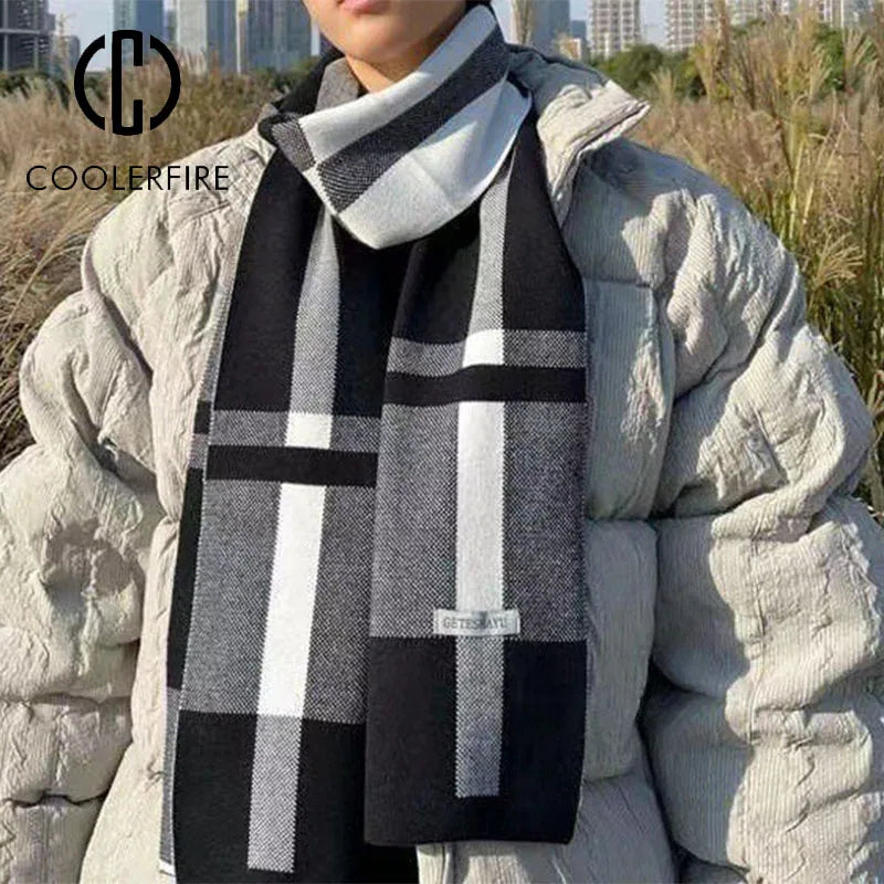 Herren Schal Winterschal Stola Schlauchschal Halstuch Wollschal Strickschal Loop