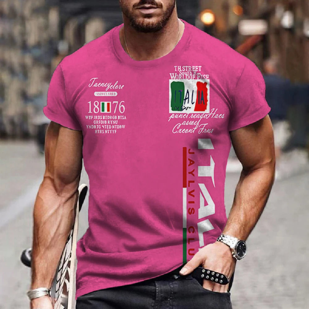 Männer T-Shirt Italien Herrenmode Sport Shirts Hemd Streetwear Spandex Tank Top