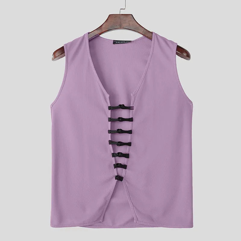 Herren Oberteil Ärmellos Weste Tank Top Sexy Shirt Clubwear Muskel T-Shirt