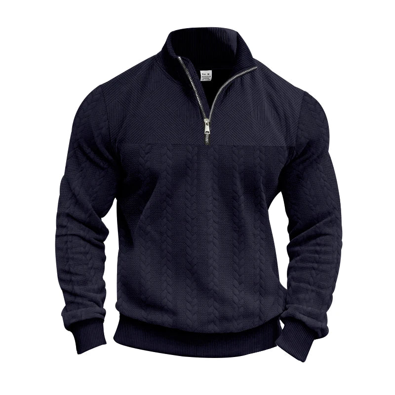 Herren Pullover Sweatshirt Troyer Pulli Sweater Stehkragen Zipper Langarmpulli