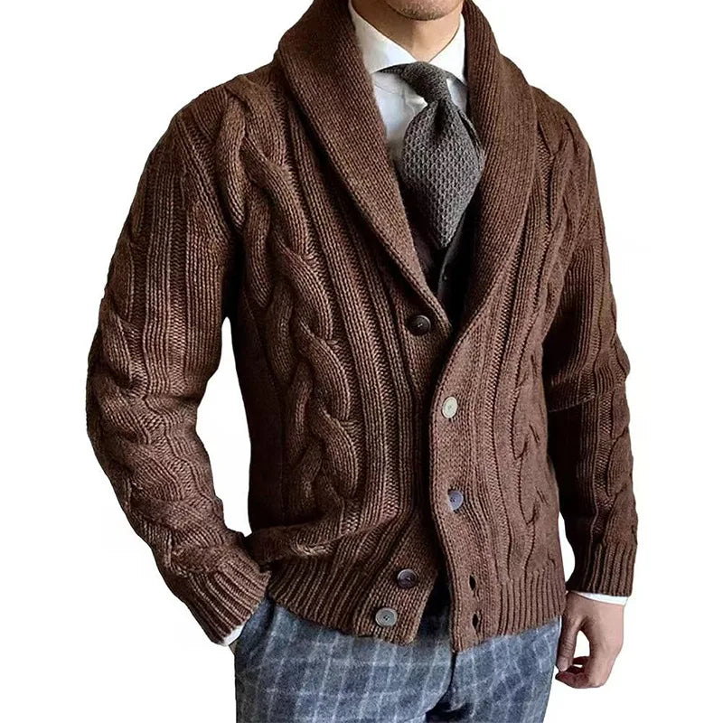 Herren Herbst Jacke Übergangsjacke Sweatjacke Sweater Strickjacke mit Zopfmuster