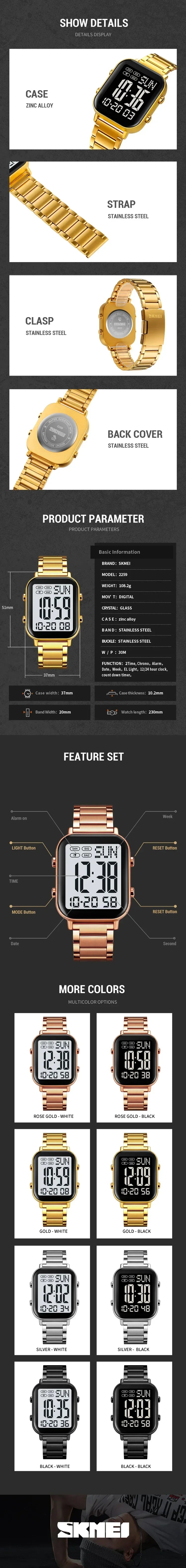 Herren Armbanduhr Digital Uhr Silber Edelstahl Quarzuhr Luxus Chronograph